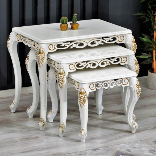 SELÇUKLU ZİGON SEHPA (BEYAZ&ALTIN) SELÇUKLU ZİGON SEHPA (BEYAZ&ALTIN)