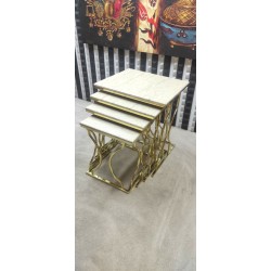 4 LÜ HAYAL GOLD TRAVERTEN MDF ZİGON SEHPA