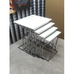 4 LÜ HAYAL GÜMÜŞ KREM MDF ZİGON SEHPA