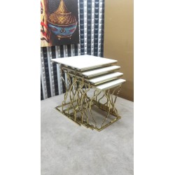 4 LÜ HAYAL GOLD KREM MDF ZİGON SEHPA