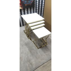 4 LÜ HAYAL GOLD KREM MDF ZİGON SEHPA