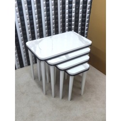Hilal 4 lü mdf lam modern salon sehpası Hi-gloss Antrasit