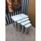 Hilal 4 lü mdf lam spor ahşap sehpa Hi-gloss Gümüş 