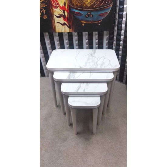 Hilal 4 lü mdf lam spor ahşap sehpa Hi-gloss Gümüş Hilal 4 lü mdf lam spor ahşap sehpa Hi-gloss Gümüş