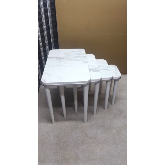Hilal 4 lü mdf lam spor ahşap sehpa Hi-gloss Gümüş Hilal 4 lü mdf lam spor ahşap sehpa Hi-gloss Gümüş