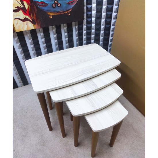 4 lü Meşe Ahşap modern zigon sehpa 4 lü Meşe Ahşap modern zigon sehpa