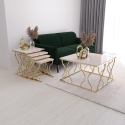 Hayal Zigon ve Orta Sehpa Takımı. Gold Aytaşı Mebran Kaplama Takım