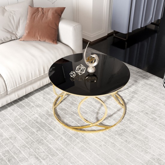 ATLANTA LÜX METAL ORTA SEHPA GOLD SİYAH TEMPERLİ CAM ATLANTA LÜX METAL ORTA SEHPA GOLD SİYAH TEMPERLİ CAM