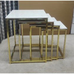DURU GOLD (12) MERMER DESENLİ MDF ZİGON SEHPA