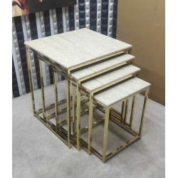 DURU GOLD TRAVERTEN MDF ZİGON SEHPA