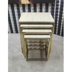DURU GOLD TRAVERTEN MDF ZİGON SEHPA