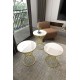 HASIR POTA METAL ZİGON SEHPA GOLD BEYAZ TEMPERLİ CAM HASIR POTA METAL ZİGON SEHPA GOLD BEYAZ TEMPERLİ CAM