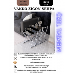 VAKKO ZİGON SEHPA GÜMÜŞ SİYAH